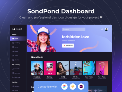SondPond Dashboard UI Kits 模板 SondPond仪表板UI工具包模板