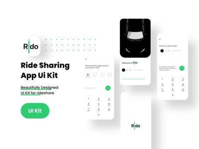 Rido共享汽车应用Ui Kit  Rido Rideshare应用程序用户界面套件