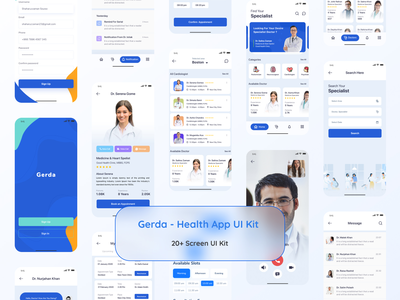 格达--健康类应用UI套件 Gerda-Health应用程序用户界面套件