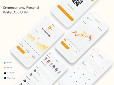 加密货币个人钱包应用UI套件 加密货币个人钱包应用程序用户界面套件