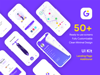 Glow App Ui kit (50+屏幕)  Glow App Ui套件(50多个屏幕)