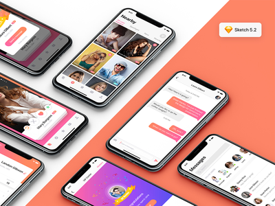 MIGO Dating UI Kit for SKETCH    MIGO约会用户界面素描套件