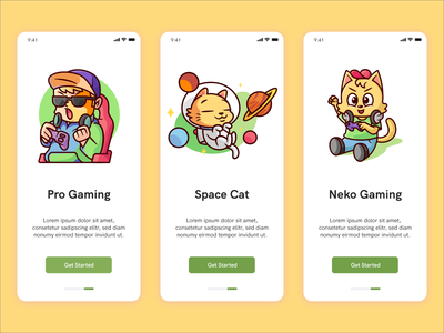 Neko Gaming Onboarding Screen - Baby Gamming UiKIT Neko游戏入职屏幕-Baby Gaming UIKit