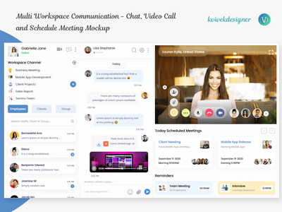 多工作空间沟通--聊天 视频通话和安排会议模型 多工作空间通信-聊天、视频通话和安排会议模型