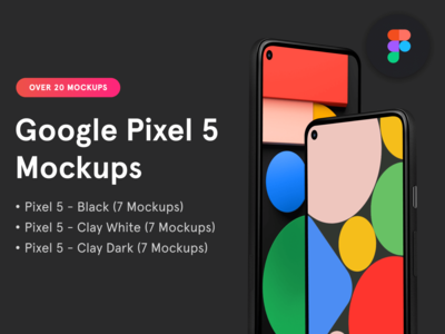 Google Pixel 5 Figma Mockups 谷歌Pixel 5图样机