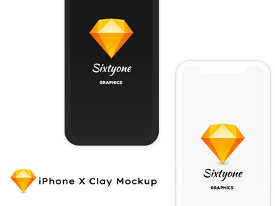 iPhone X粘土模拟图  IPhone X Clay样机