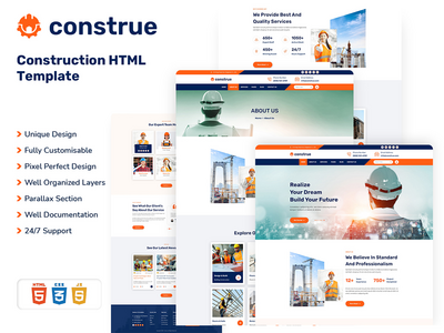 Construe - 建筑HTML5模板 - 由Bootstrap 5制作 解析-构建HTML5模板-由Bootstrap 5制作