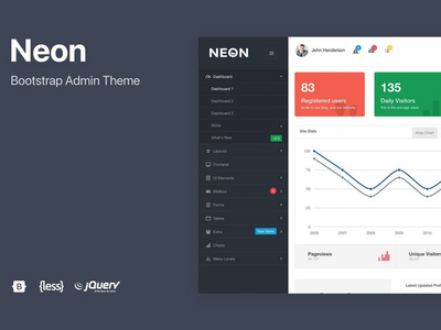 霓虹灯Bootstrap管理主题 Neon Bootstrap管理主题