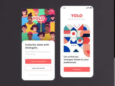 UI设计 约会应用程序（YOLO） 用户界面设计：约会应用(YOLO)