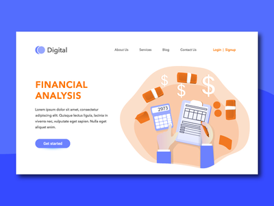 财务分析着陆页设计 财务分析登录页面设计