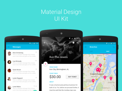Material Design UI Kit  材料设计用户界面套件