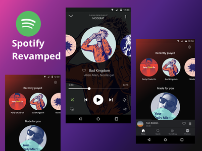 Spotify改造后的  Spotify改版