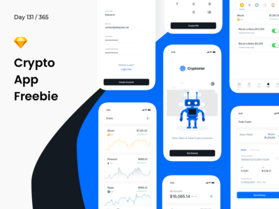 Crypto App - iOS UI Kit Freebie | 第131/365天  加密应用-iOS UI套件免费|第131/365天