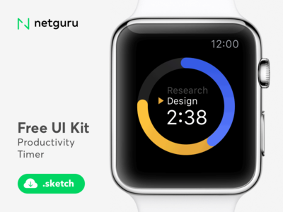 生产力定时器 - 苹果手表UI套件 