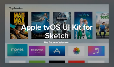 苹果tvOS UI Kit for Sketch  苹果TVOS用户界面素描工具包