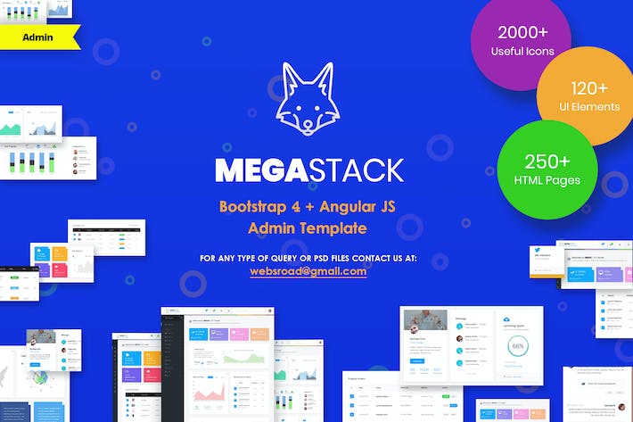 MegaStack - Bootstrap 4 & Angular JS 管理面板 MegaStack-Bootstrap 4和角度JS管理面板