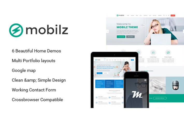 Mobilz - 反应灵敏的多用途HTML模板 Mobilz-响应式多用途HTML模板