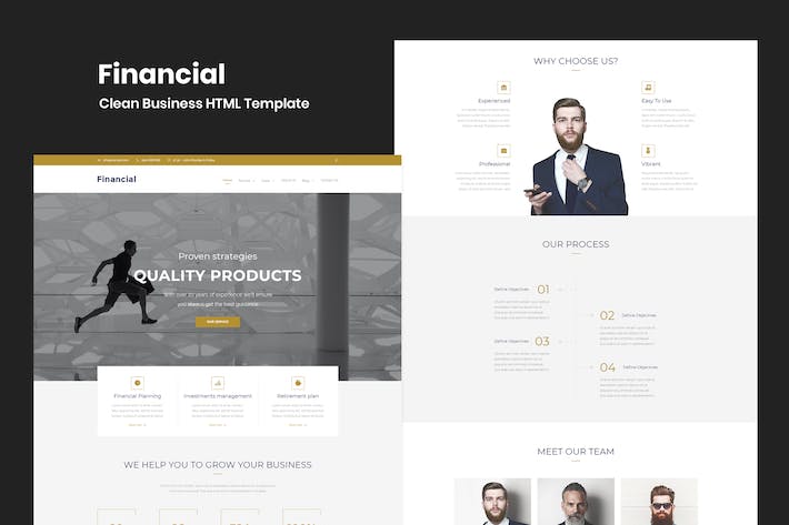 金融 - 清洁的商业HTML模板 Financial-Clean Business HTML模板
