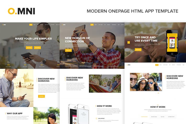 Omni - Modern Onepage HTML App Template 全方位-现代首页超文本标记语言应用程序模板