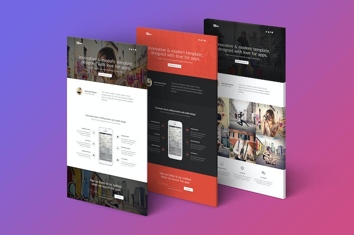 Fifteen - Responsive Landing Page Template 15个响应登录页面模板