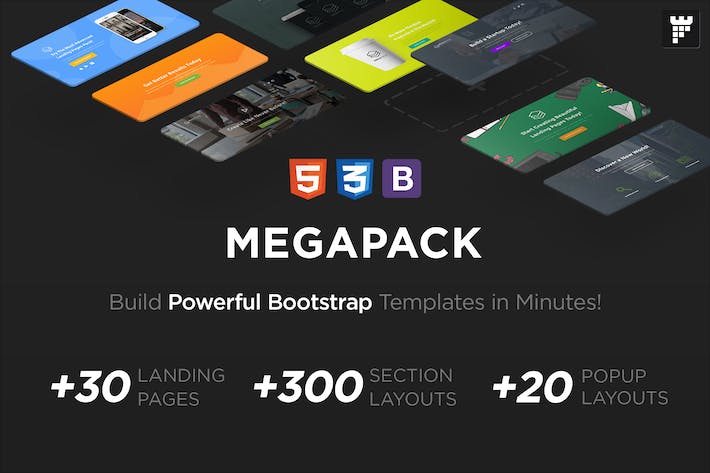 MEGAPACK - 营销型HTML登陆页面包 Megapack-营销HTML登录页包