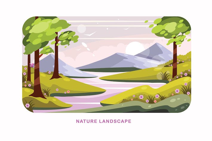 自然景观矢量插图
