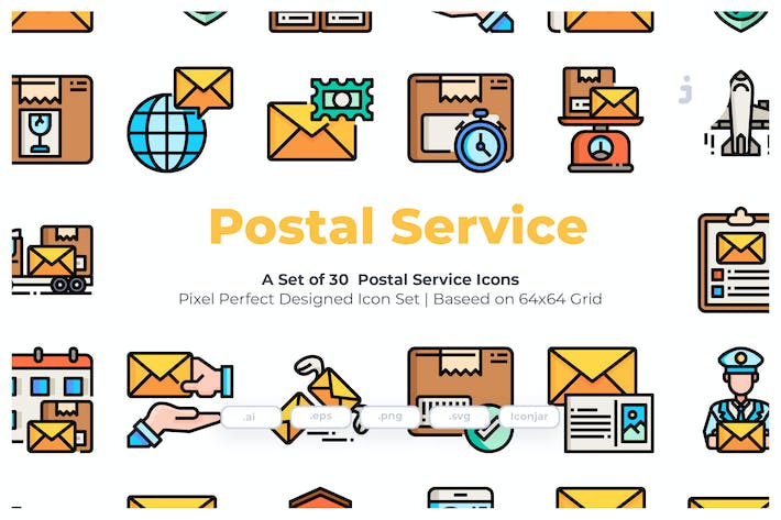 30个邮政服务图标