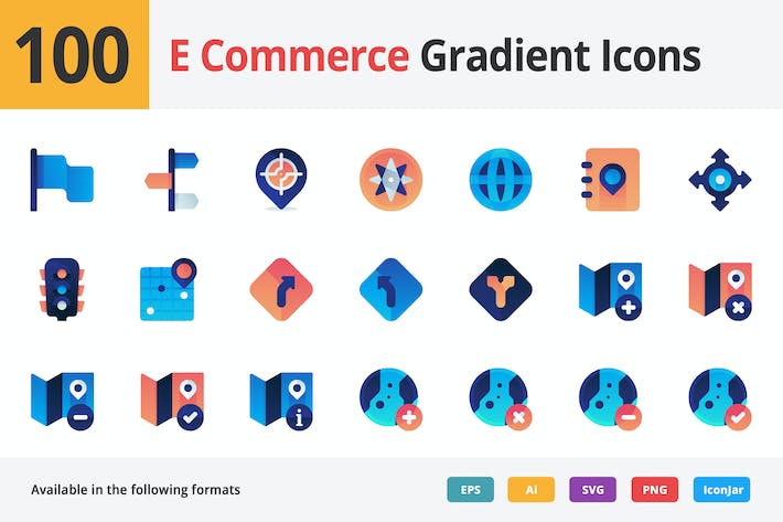 电子商务和营销矢量梯度图标 电子商务和营销向量梯度图标