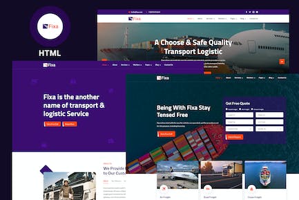 Fixa - 运输物流和搬家HTML模板 FIXA-运输物流和移动HTML模板