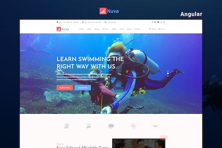 Nuva - 潜水和游泳学校 Angular Template Nuva-跳水和游泳学校角形模板