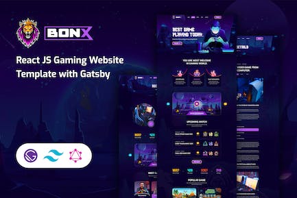 Bonx - 反应式JS游戏网站模板与Gatsb Bonx-Reaction JS游戏网站模板与Gatsb