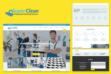 Super Clean - 清洁服务HTML模板 Super Clean-Cleaning Services HTML模板