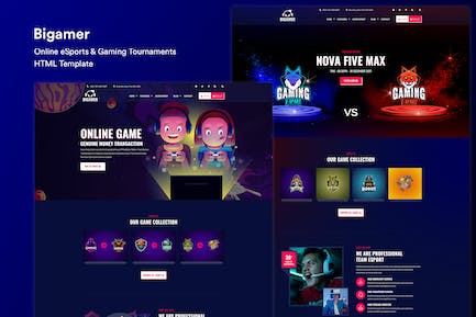 在线电子竞技和游戏比赛 (Online eSports & Gaming Tournaments) HTML模板 在线电子竞技和游戏锦标赛HTML模板