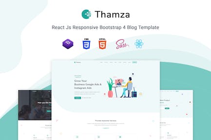 Thamza - React Js登陆页面模板 Thamza-Reaction Js登录页面模板