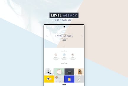 水平机构 - 创意的PSD模板 Level Agency-创意PSD模板