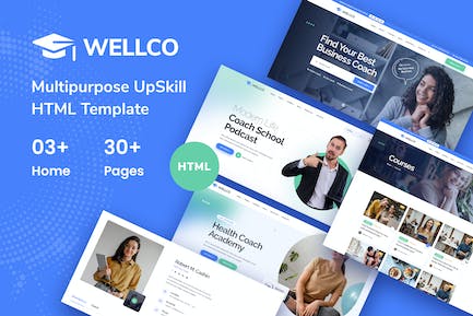 Wellco - 生命教练 在线课程HTML模板 Wellco-Life Coach，在线课程HTML模板