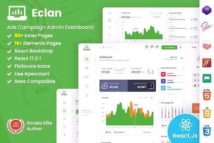 Eclan - 广告活动React管理仪表盘 Eclan-ADS活动反应管理仪表板