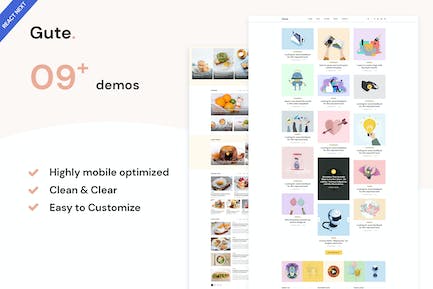 Gute - React Next Minimalist Blog Template Gute-Reaction下一个极简主义博客模板