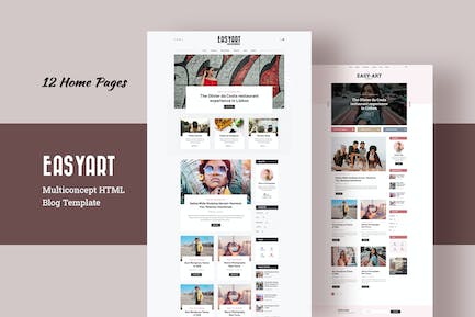 Easyart - Multiconcept Blog HTML模板 Easyart-多概念博客HTML模板