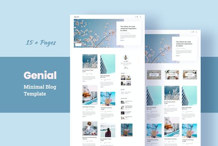 Genial - Minimal Blog HTML Template Genial-Minimal博客超文本标记语言模板