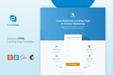 Pointree - 商业HTML登陆页面模板 Pointree-Business HTML登录页面模板