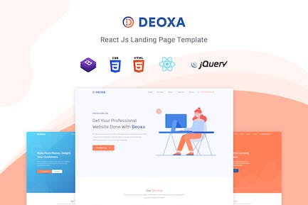 Deoxa - React着陆页模板 Deoxa-Reaction登录页面模板