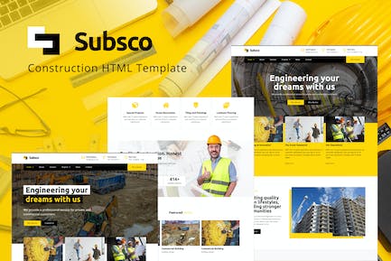 Subsco - 建筑HTML模板 Subsco-施工HTML模板