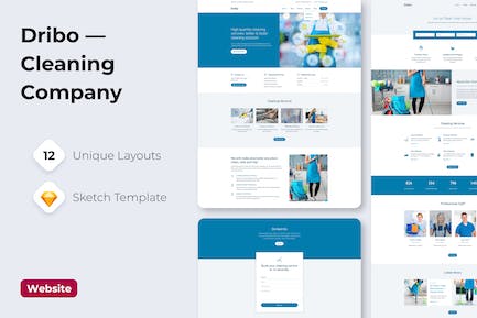 Dribo - 清洁公司草图模板 磁盘清洗公司草图模板