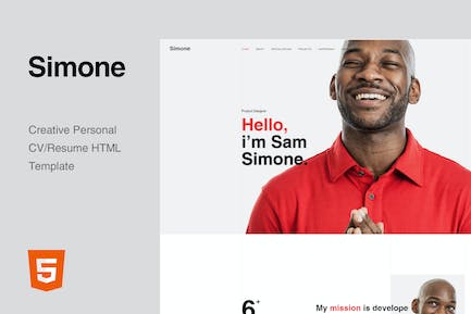 Simone - Onepage Personal CV/Resume HTML Template Simone-首页个人简历/简历HTML模板