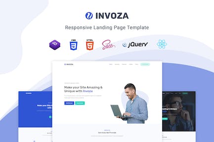 Invoza - React着陆页模板 Invoza-Reaction登录页面模板